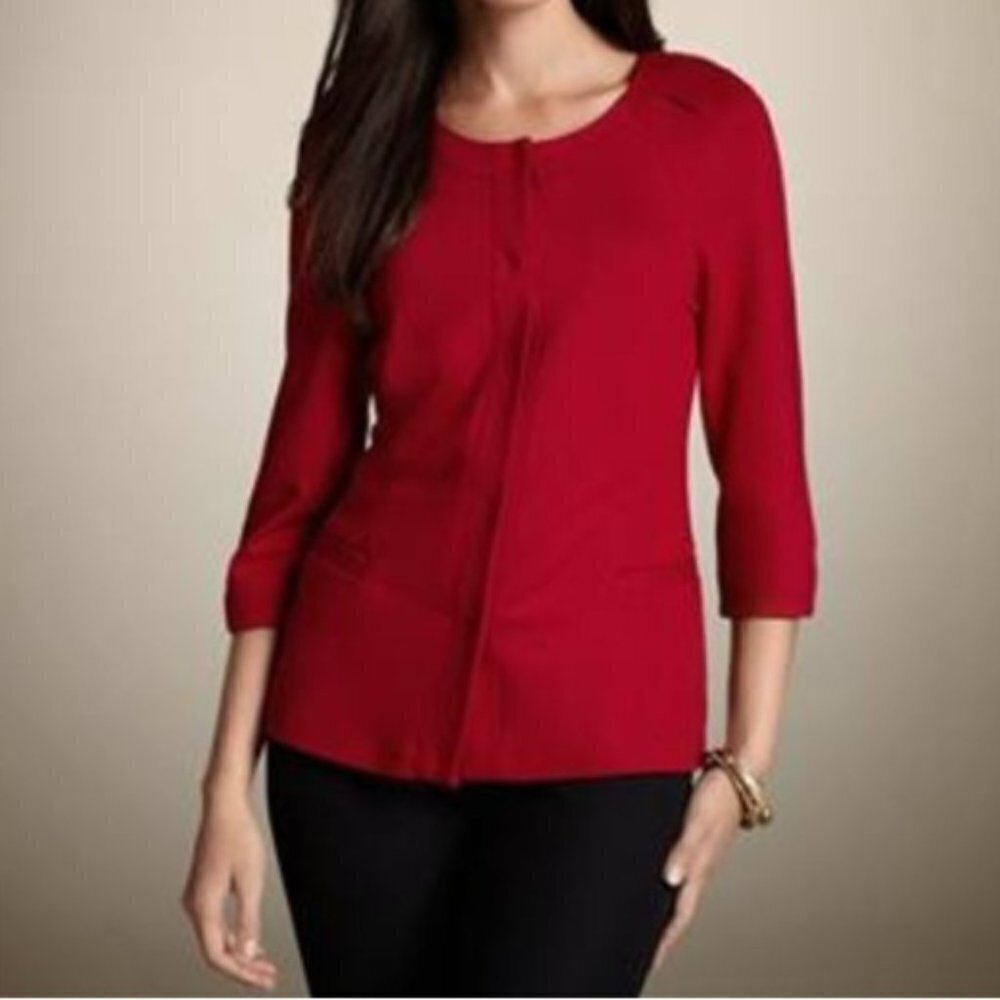 NWT Chico's Traveler's Collection Rouge Point Pearl Snap Jacket Size‎ XL
